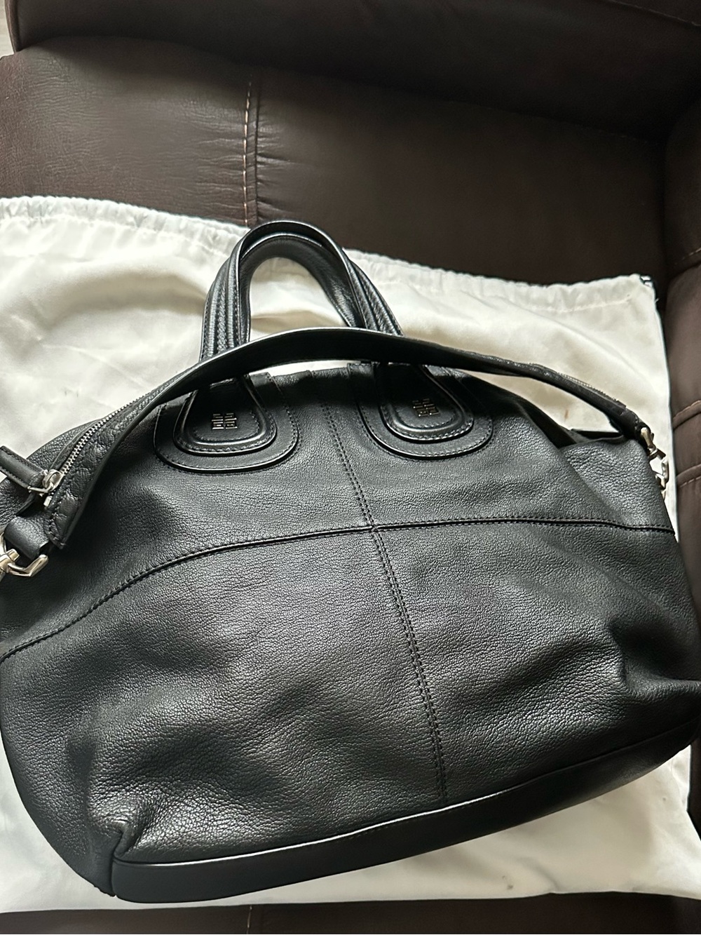 Givenchy Black Leather Dome Satchel